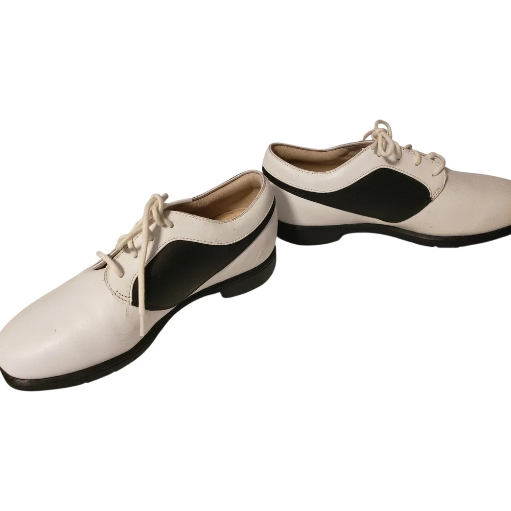 Nike Air Verdana Last Golf Shoes Wmn 6.5 White Black Leather Nike Golf New NWOB